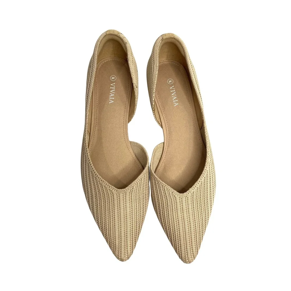 NEW Vivaia Melia Pointed-Toe D'Orsay Flats‎ Size 38.5 almont